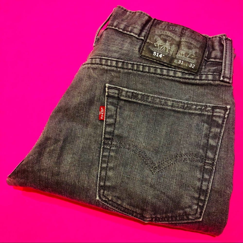Levi’s 514 Dark Gray Denim Jeans 31 x 32